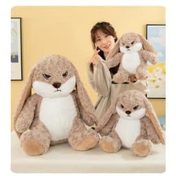 Gấu Bông Thỏ Giận Dỗi Hồng,Xám Thỏ cáu giận, Thỏ hờn dỗi lông xoắn hoa hồng siêu ngộ nghĩnh - MIU GẤU XINH 4