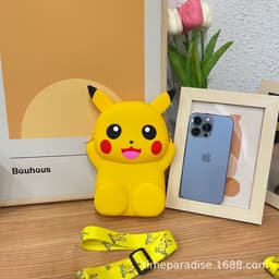 [Lớn, vừa điện thoại] Túi xách đeo chéo silicon hình pikachu thời trang dễ thương 9