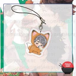 (mua 1 tặng 1) Móc dây treo điện thoại HAIKYUU! ver ÁO THÚ in hình Vua bóng chuyền chibi mica trong acrylic 2
