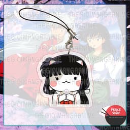 (mua 1 tặng 1) Móc dây treo điện thoại INUYASHA ver MẶT MÈO in hình Khuyển dạ xoa chibi mica móc khóa anime sưu tầm 4