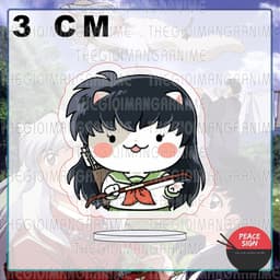 (mua 1 tặng 1) (3cm) Standee mini INUYASHA ver MẶT MÈO Khuyển dạ xoa tượng chibi mica acrylic anime trang trí xinh xắn 2