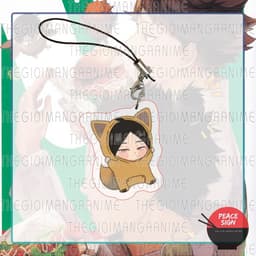 (mua 1 tặng 1) Móc dây treo điện thoại HAIKYUU! ver ÁO THÚ in hình Vua bóng chuyền chibi mica trong acrylic 4