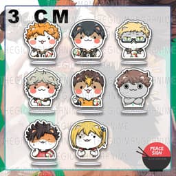 (mua 1 tặng 1) (3cm) Standee mini HAIKYUU!! ver MẶT MÈO Vua Bóng Chuyền tượng chibi mica acrylic anime trang trí 1