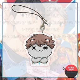 (mua 1 tặng 1) Móc dây treo điện thoại HAIKYUU!! ver MẶT MÈO in hình Vua bóng chuyền chibi mica trong acrylic anime 4