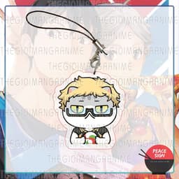 (mua 1 tặng 1) Móc dây treo điện thoại HAIKYUU!! ver MẶT MÈO in hình Vua bóng chuyền chibi mica trong acrylic anime 5
