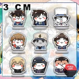 (mua 1 tặng 1) (3cm) Standee mini DETECTIVE CONAN ver MẶT MÈO Thám tử lừng danh tượng chibi mica acrylic anime trang trí 1