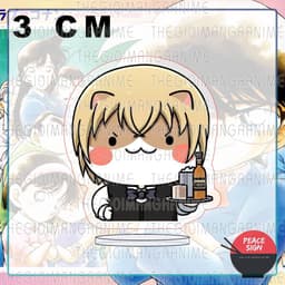 (mua 1 tặng 1) (3cm) Standee mini DETECTIVE CONAN ver MẶT MÈO Thám tử lừng danh tượng chibi mica acrylic anime trang trí 4