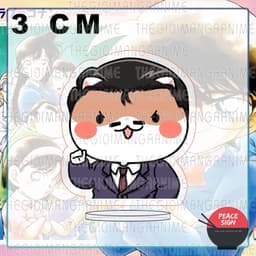 (mua 1 tặng 1) (3cm) Standee mini DETECTIVE CONAN ver MẶT MÈO Thám tử lừng danh tượng chibi mica acrylic anime trang trí 5