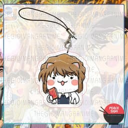 (mua 1 tặng 1) Móc dây treo điện thoại DETECTIVE CONAN ver MẶT MÈO in hình Thám tử lừng danh chibi mica acrylic anime 2