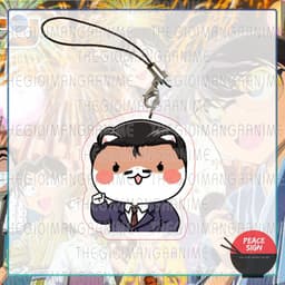 (mua 1 tặng 1) Móc dây treo điện thoại DETECTIVE CONAN ver MẶT MÈO in hình Thám tử lừng danh chibi mica acrylic anime 3