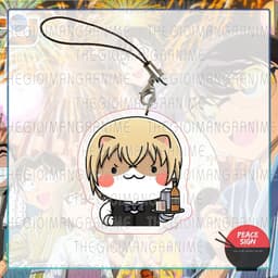 (mua 1 tặng 1) Móc dây treo điện thoại DETECTIVE CONAN ver MẶT MÈO in hình Thám tử lừng danh chibi mica acrylic anime 4