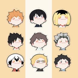 (mua 1 tặng 1) Móc dây treo điện thoại HAIKYUU!! ver NGẠI NGÙNG hình in 2 mặt 1