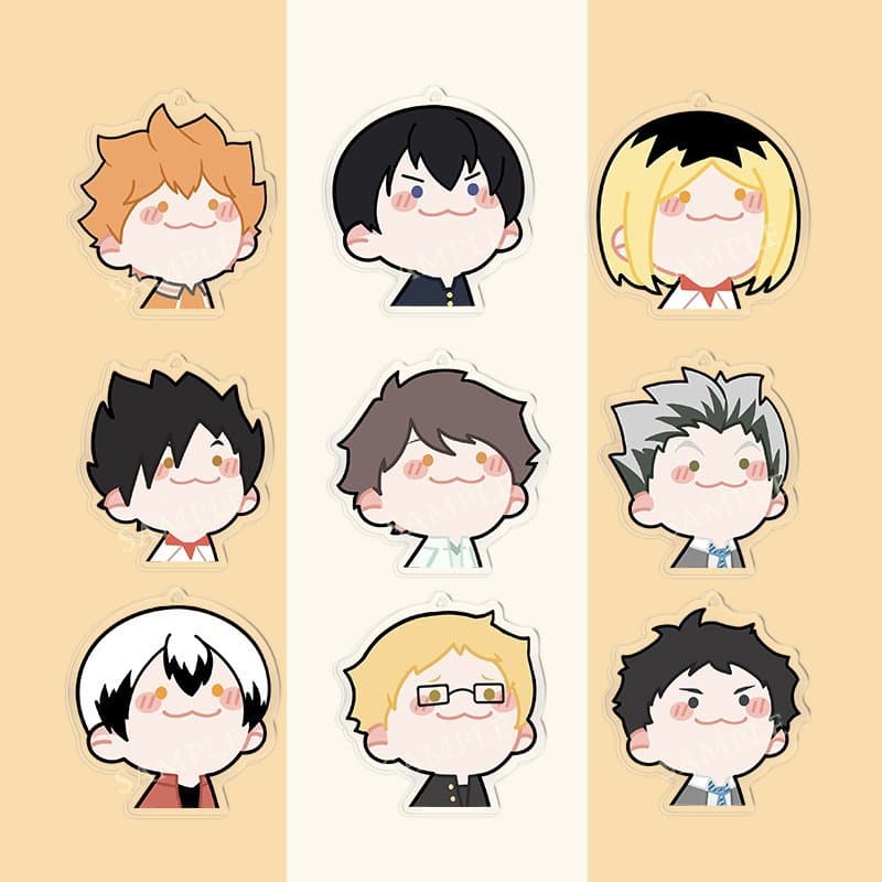 (mua 1 tặng 1) Móc dây treo điện thoại HAIKYUU!! ver NGẠI NGÙNG hình in 2 mặt