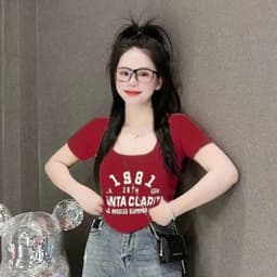 Áo Croptop Nữ Bigsize 45-85kg Form Ôm Body Tay Ngắn Áo Thun Cổ Tròn Co Giãn In Hình LIMO MS001 7