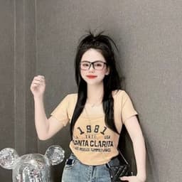 Áo Croptop Nữ Bigsize 45-85kg Form Ôm Body Tay Ngắn Áo Thun Cổ Tròn Co Giãn In Hình LIMO MS001 4