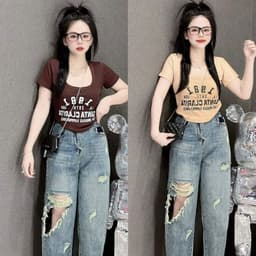 Áo Croptop Nữ Bigsize 45-85kg Form Ôm Body Tay Ngắn Áo Thun Cổ Tròn Co Giãn In Hình LIMO MS001 5