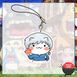 (mua 1 tặng 1) Móc dây treo điện thoại GHIBLI STUDIO ver MẶT MÈO in hình chibi mica acrylic móc khóa anime sưu tầm 3