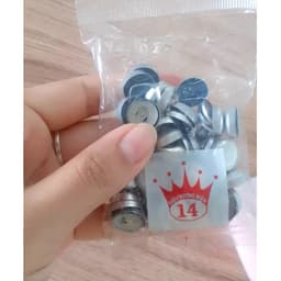 Phôi nút bọc vải Xương cúc bọc vải  (loại mặt tròn hơi cong) Có chân nhôm tròn, chân nhựa Size 10mm tới 32mm Bịch 100 bộ 5