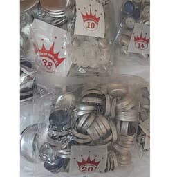 Phôi nút bọc vải Xương cúc bọc vải  (loại mặt tròn hơi cong) Có chân nhôm tròn, chân nhựa Size 10mm tới 32mm Bịch 100 bộ 7