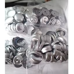 Phôi nút bọc vải Xương cúc bọc vải  (loại mặt tròn hơi cong) Có chân nhôm tròn, chân nhựa Size 10mm tới 32mm Bịch 100 bộ 6
