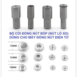 Bộ cối khuôn đóng nút bấm 4 thành phần (nút bóp, nút lò xo, nút chén, cúc chậu) Cối máy dập cúc điện tử 2
