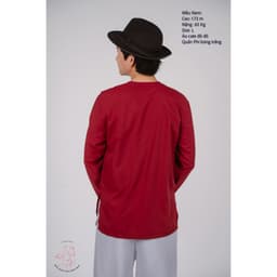 Bộ áo bà ba nam phối áo cate đỏ + Quần phi trắng - Có bộ bà ba Bigsize 2