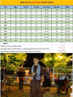 Bộ áo bà ba nam phối áo phi xanh dương + Quần phi đen - Có bộ bà ba Bigsize 7