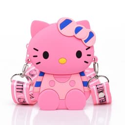 [Mới] Túi đeo chéo silicon hình mèo hello kitty thời trang làm quà tặng giáng sinh cho bé gái 7