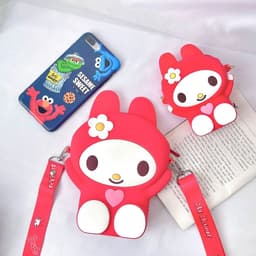 [Lớn, vừa điện thoại] Túi tỏi đeo chéo silicon hình my melody làm quà tặng bạn gái đựng điện thoại 6