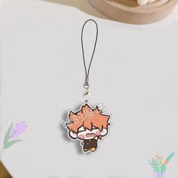 (mua 1 tặng 1) Móc dây treo điện thoại HAIKYUU! ver MÁ ĐỎ in hình chibi mica trong acrylic móc khóa anime bóng chuyền 4