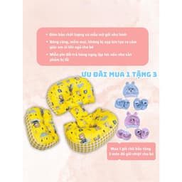 Gối bà bầu cánh tiên kèm gối phụ kê đỡ bụng, tựa lưng cho mẹ bầu gối bầu cánh tiên sợi catton bông 3D chống lụt xún 7