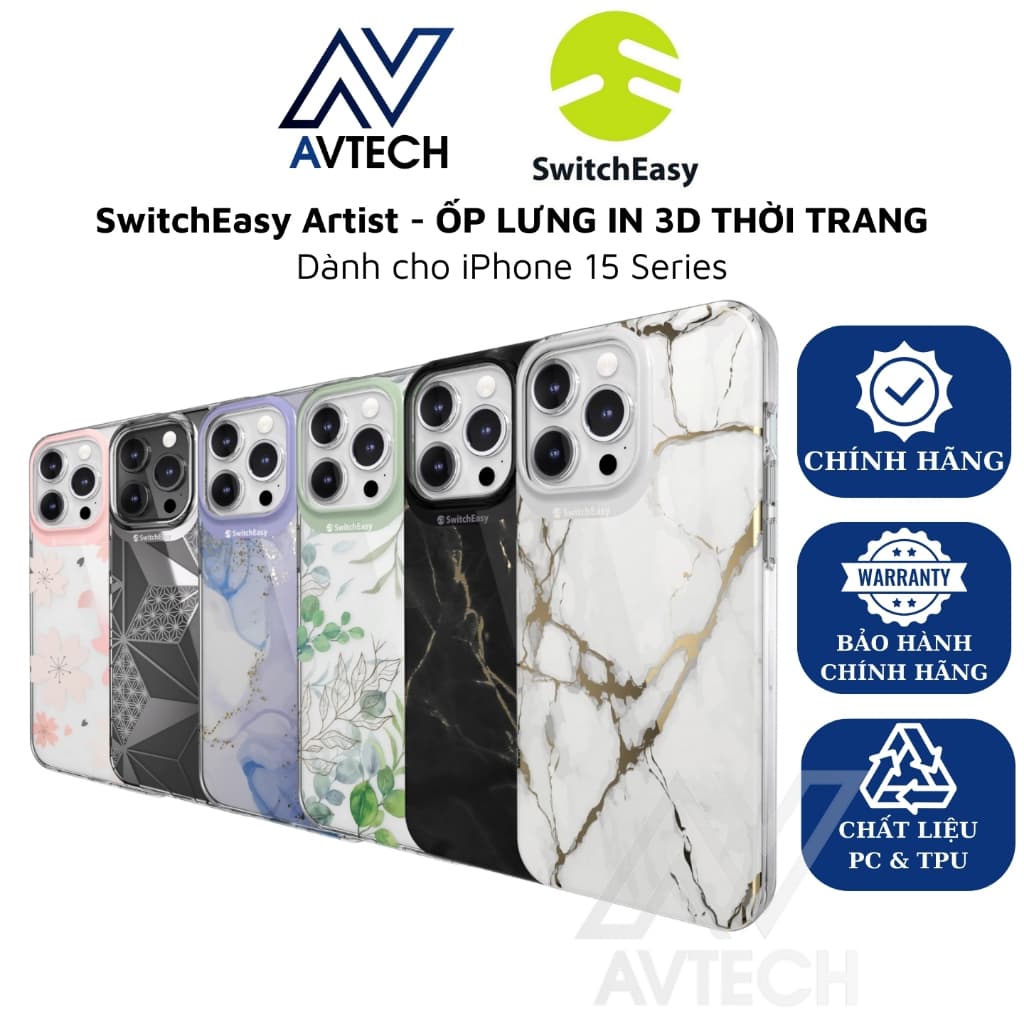 Ốp Lưng SwitchEasy Artist Dành Cho iPhone 15 Pro Max / iPhone 15 Pro / iPhone 15 Plus / iPhone 15, Hoạ Tiết 3D Ấn Tượng