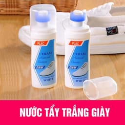 Chai Tẩy Trắng Giày Plac Có Đầu Chùi và Bịch 30 Khăn Lau Giày, Dép, Túi Xách (vàng). LMS 6