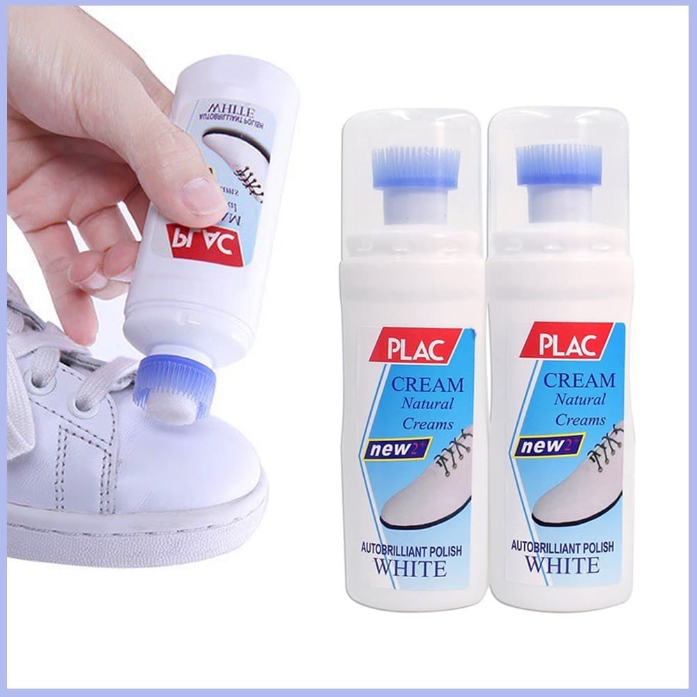 Chai Tẩy Trắng Giày Plac Có Đầu Chùi và Bịch 30 Khăn Lau Giày, Dép, Túi Xách (vàng). LMS
