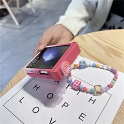[CÓ SẴN] Ốp Z FLIP 8 - Z Flip 4 - Z Flip7 - Flip5 5G hồng ombre charm bánh cute dây dễ thương kèm thanh bảo vệ bản lề 3