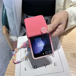 [CÓ SẴN] Ốp Z FLIP 8 - Z Flip 4 - Z Flip7 - Flip5 5G hồng ombre charm bánh cute dây dễ thương kèm thanh bảo vệ bản lề 4