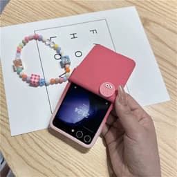[CÓ SẴN] Ốp Z FLIP 8 - Z Flip 4 - Z Flip7 - Flip5 5G hồng ombre charm bánh cute dây dễ thương kèm thanh bảo vệ bản lề 2