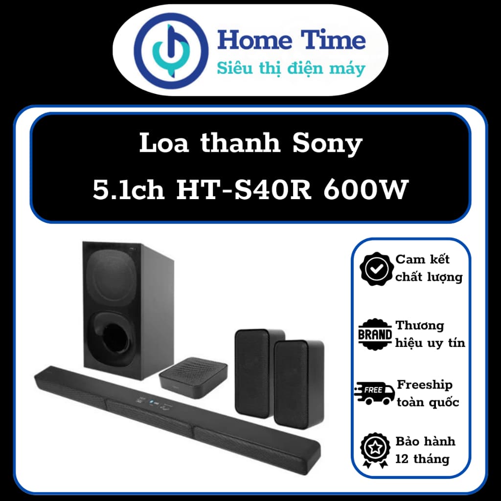 Loa thanh Home Cinema Sony HT-S40R - Công suất 600W - Hàng chính hãng mới Full Box 100% - Có kích hoạt bảo hành điện tử