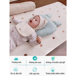 Gối cho bé gối chống bẹp đầu cố định hình cổ cho bé có thoáng khí, gối em bé định hình đầu kháng khuẩn MIU BEDDING 2024 6