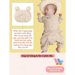 Gối cho bé gối chống bẹp đầu cố định hình cổ cho bé có thoáng khí, gối em bé định hình đầu kháng khuẩn MIU BEDDING 2024 7
