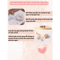 Gối cho bé gối chống bẹp đầu cố định hình cổ cho bé có thoáng khí, gối em bé định hình đầu kháng khuẩn MIU BEDDING 2024 9