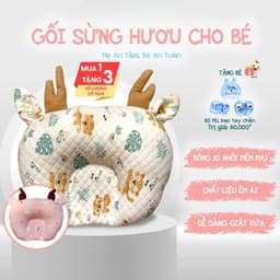 Gối cho bé gối chống bẹp đầu cố định hình cổ cho bé có thoáng khí, gối em bé định hình đầu kháng khuẩn MIU BEDDING 2024 3