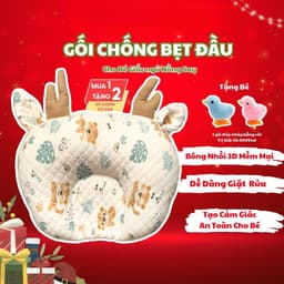 Gối cho bé gối chống bẹp đầu cố định hình cổ cho bé có thoáng khí, gối em bé định hình đầu kháng khuẩn MIU BEDDING 2024 2