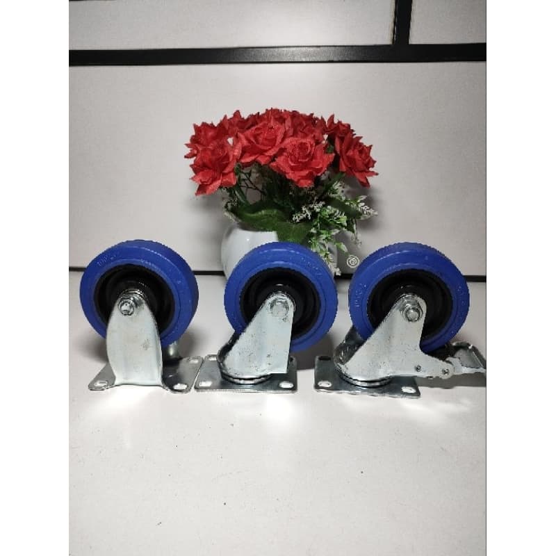 [KKTHN] Bánh Cao Su TPR Xanh Đường Kính 10cm Chống Ồn Siêu Êm