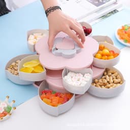 Khay Mứt Tết 2 Tầng 10 Cánh Xoay, Hộp Đựng Mứt Tết Bánh Kẹo MÃ HM2 3