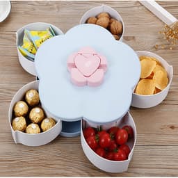Khay Mứt Tết 2 Tầng 10 Cánh Xoay, Hộp Đựng Mứt Tết Bánh Kẹo MÃ HM2 6