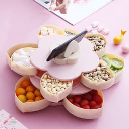 Khay Mứt Tết 2 Tầng 10 Cánh Xoay, Hộp Đựng Mứt Tết Bánh Kẹo MÃ HM2 7
