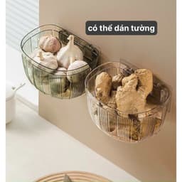 Giỏ đựng hành, tỏi, gừng - Hộp đựng rau củ treo tường 6
