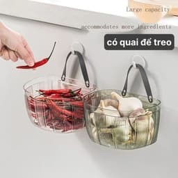Giỏ đựng hành, tỏi, gừng - Hộp đựng rau củ treo tường 4