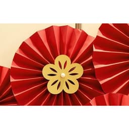 Bộ 6 Quạt Giấy Hoa Mai. Bộ 6 Quạt Giấy Hình Lân. quạt giấy đầu lân trang trí tết, cưới hỏi, decor phòng 5